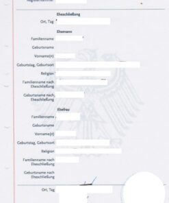 Eheurkunde Deutschland (DE-EN)