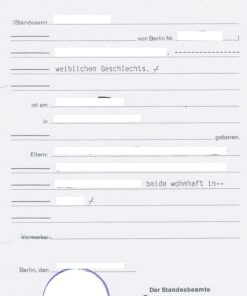 Geburtsurkunde Deutschland 1971 (DE-EN)
