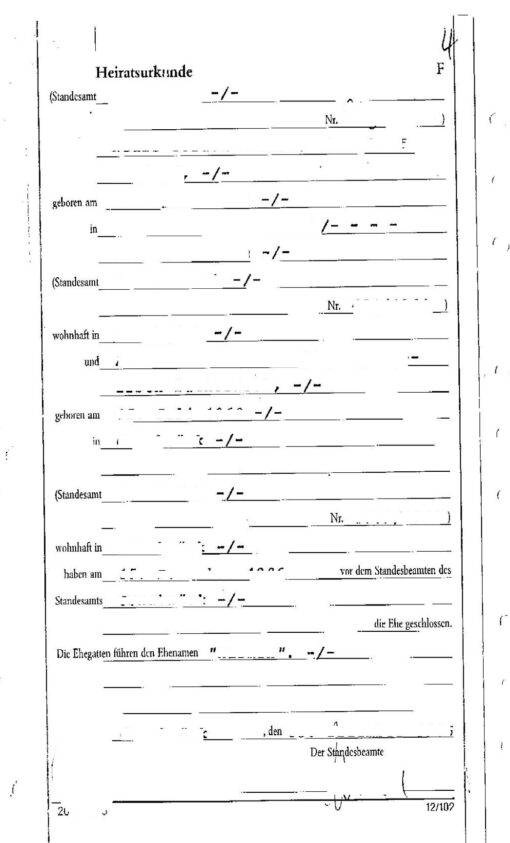 Heiratsurkunde Deutschland (DE-EN)