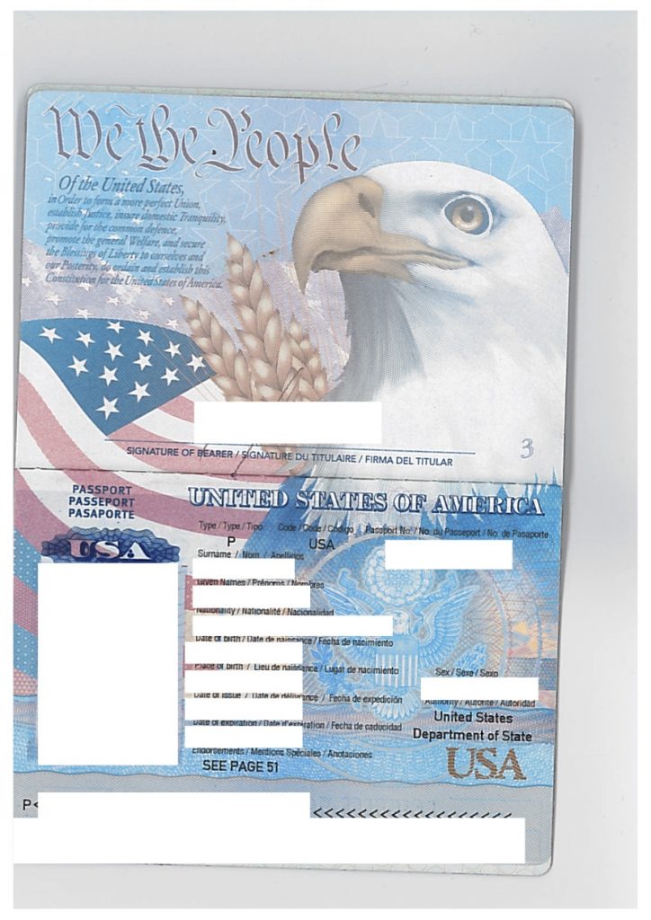 Passport USA Musterübersetzungen von Urkunden