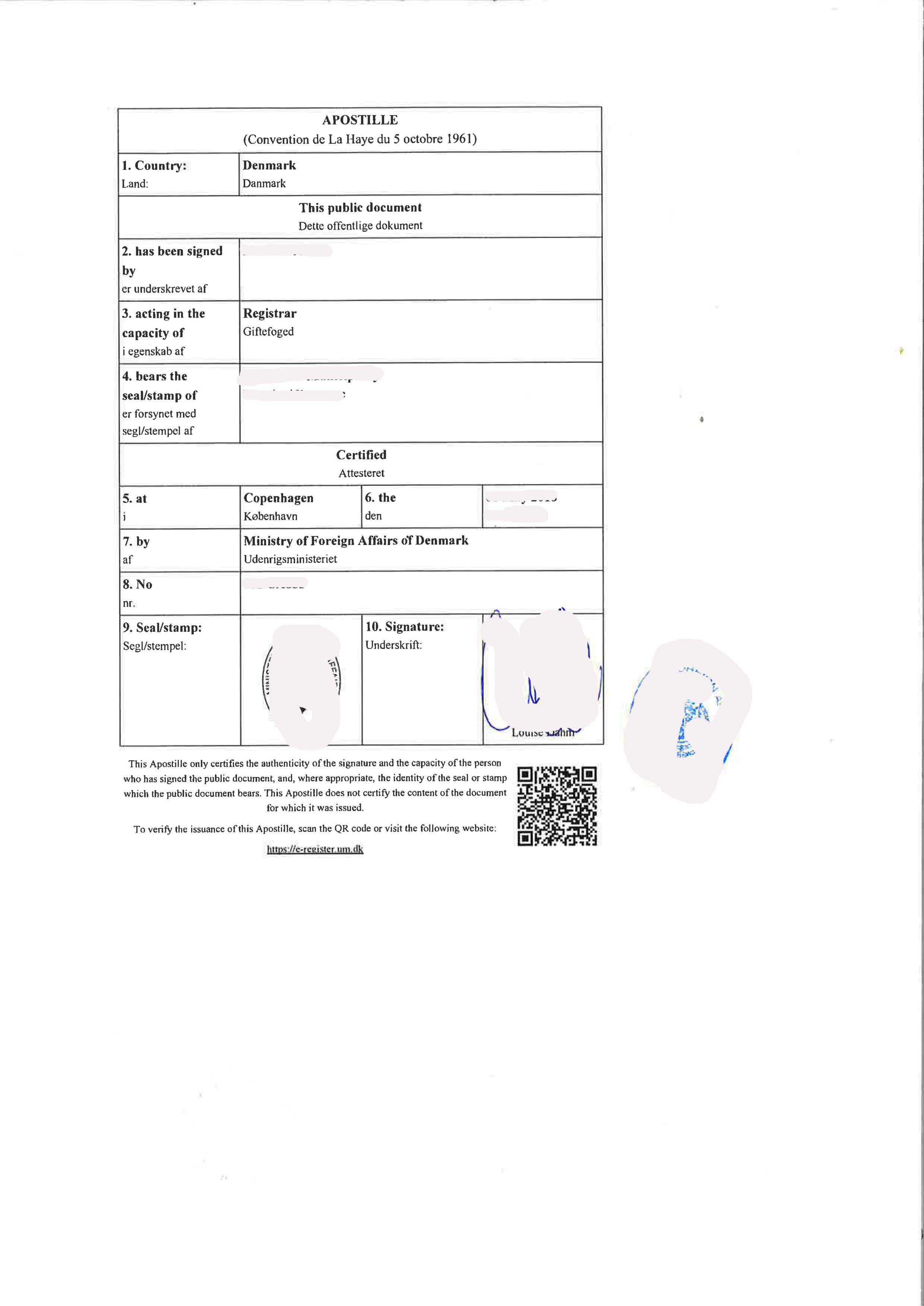 Apostille Danemark Musterubersetzungen Von Urkunden