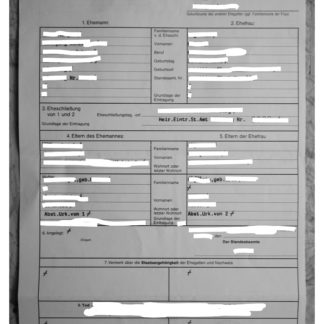 Heiratsurkunde Deutschland - Musterübersetzungen