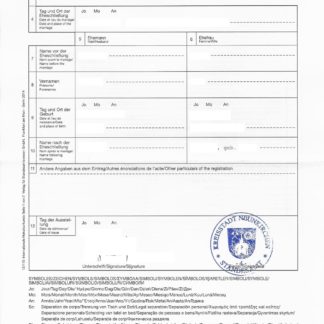 Erweiterte Meldebescheinigung Illingen - Musterübersetzungen