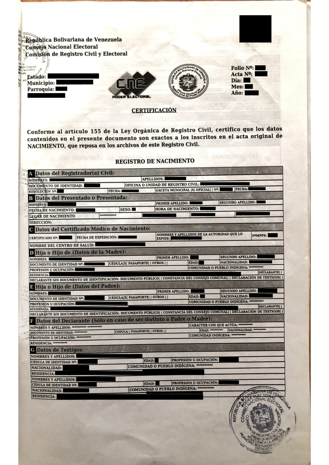 Acta De Nacimiento Registro Civil Venezuela Image to u
