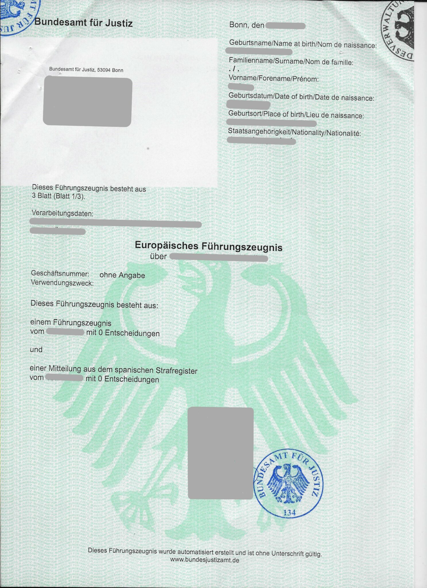 Wie Alt Darf Ein Erweitertes Führungszeugnis Sein Europäisches Führungszeugnis Deutschland 2021 (DE-ES
