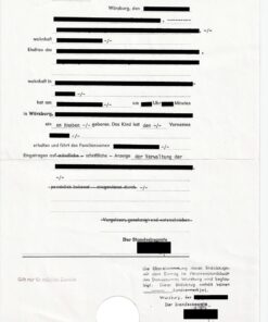 Bescheinigung Geburt für religiöse Zwecke (1992) DE-EN (Geburtsurkunde)