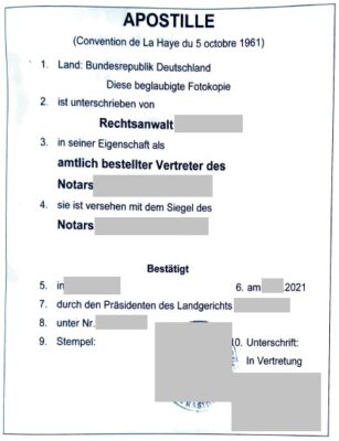 Apostille (2021) - Musterübersetzungen Von Urkunden