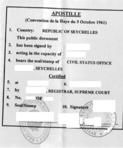 Apostille, Seychellen