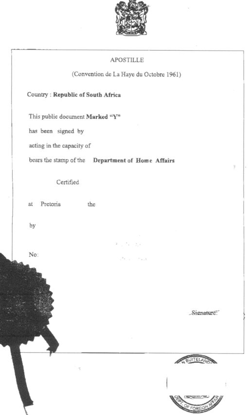 Apostille South Africa