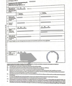 Auszug aus dem Heiratseintrag mit Erläuterungen und Apostille