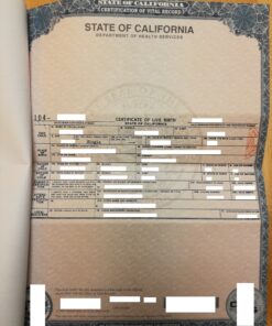 Certification of vital record USA (California)