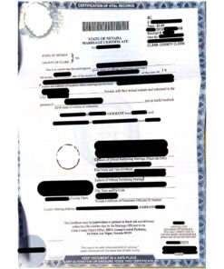 Marriage Certificate Nevada 2019 mit Apostille