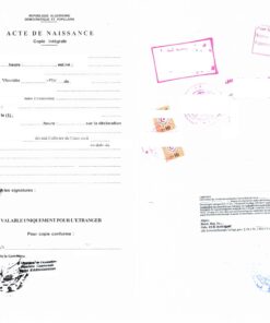 Acte de Naissance, Copie Intégrale, Algérie, Oran