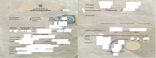 Certificación de Nacimiento, Cuba (Villa Clara)