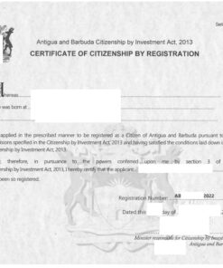 Certificate of citizenship by registration Antigua Barbuda (Einbürgerungsurkunde) 2022