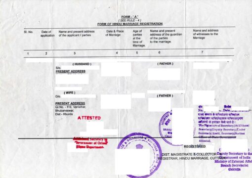 Hindu Marriage Registration, Indien