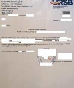 Marital Status Letter (Ledigkeitsbescheinigung), Uganda, 2020