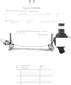 Registerauszug Ehe und Geburt, Belgien (Tournai) - Frz. Original ohne Titel