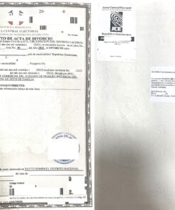 Extracto de Acta de Divorcio (Scheidungsurkunde), Dominikanische Republik