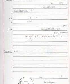 Abstammungsurkunde aus dem Familienbuch/Stammbuch, Deutschland
