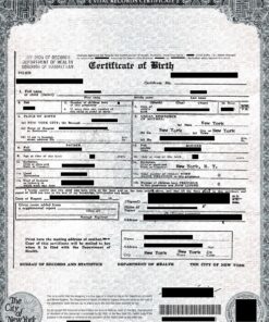 Certificate of birth (long form) New York