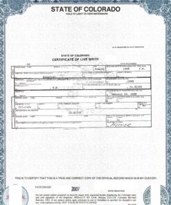 Certificate of live birth, USA (Colorado), 1988 (2007)