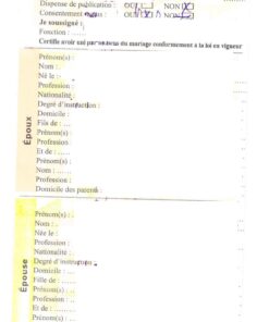Extrait d'Acte de mariage, République de Guinée, 2021
