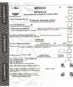 Apostille (2025) aus Mexiko (Ciudad de México) mit QR-Code