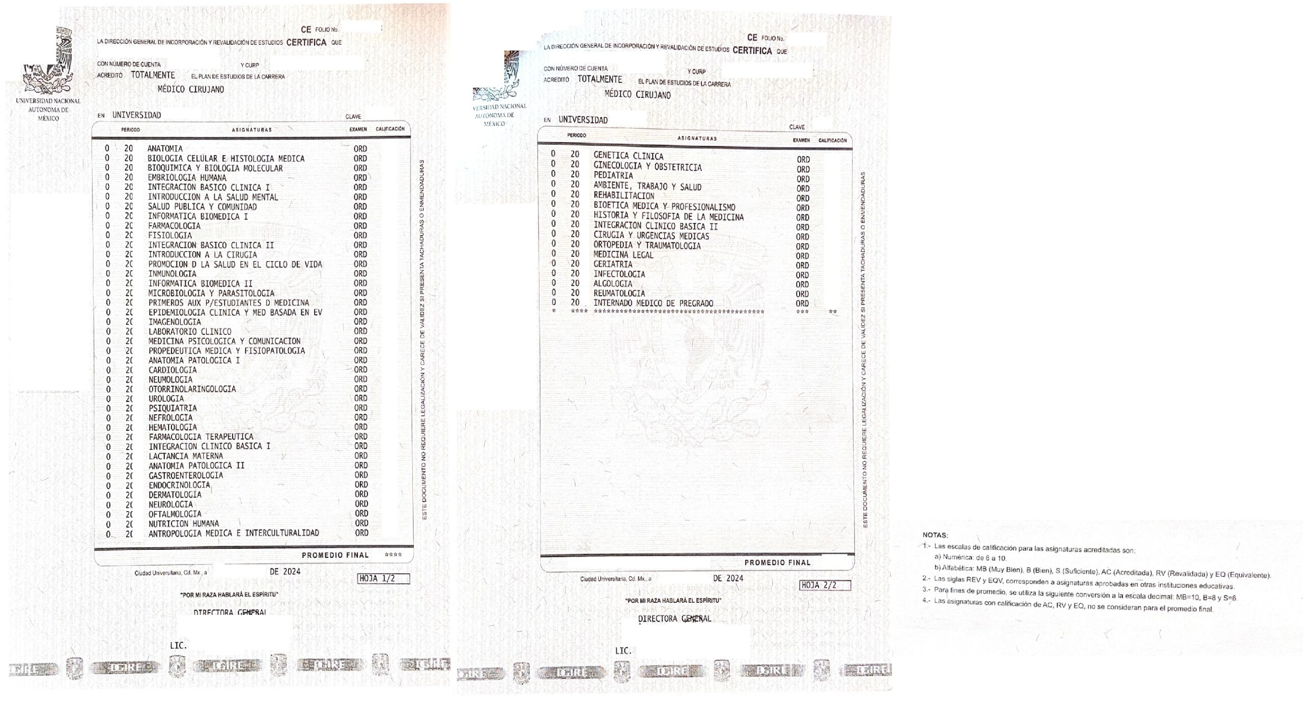Certificacion medico cirujano UNAM Mexico 2024
